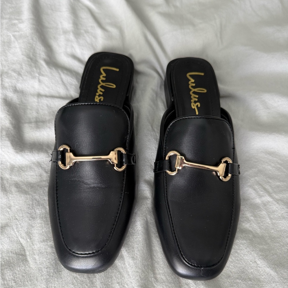 Lulu's Black Slip-On Loafers